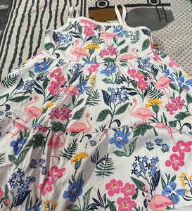 Cute Flamingo Floral Print Dress