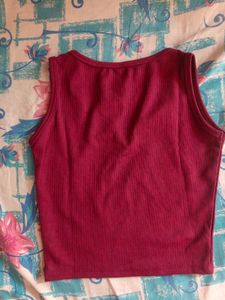 Ribbed Maroon Crop Top