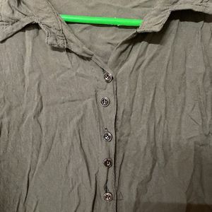 Olive Green Button-Up Shirt