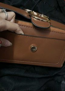 Chic Deer Buckle Brown Clutch