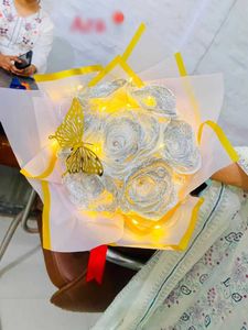 Sparkling Rose Bouquet with Butterfly &amp; Lights