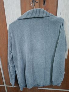 Men's Gray Quarter Zip Sweater