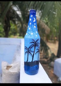 Palm Tree and Flower Design bottle