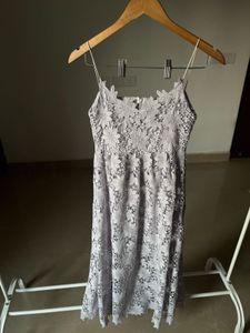 Lilac Lace Spaghetti Strap Maxi Dress