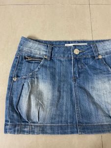 Blue Denim Mini Skirt