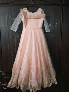 Beautiful Peach Party Gown For Women/Girls
