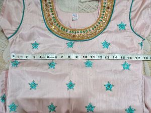 🆕️ Pastel Pink Embroidered Kurti