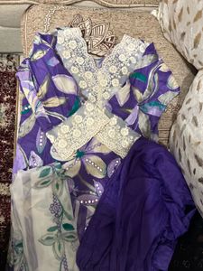 Beautiful Purple Floral Kurta Set