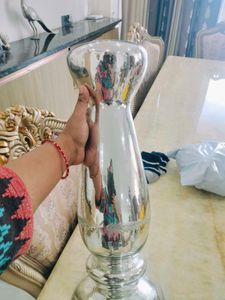 Silver Mercury Glass Candle Holder Set