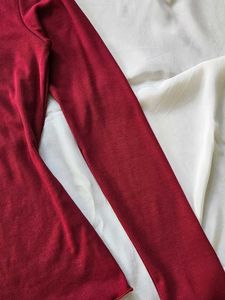 Blood Red Ribbed Top
