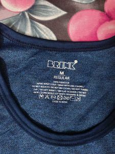Men's Blue Sleeveless Pocket T-Shirt