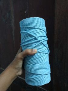 Black, ice blue macrame cotton cord