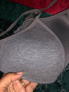 Comfortable Grey Cotton Bralette