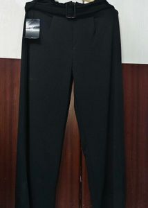 Classic Black Belted Trousers
