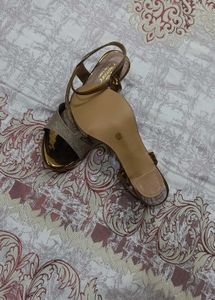 Sparkling Block Heels Sandals