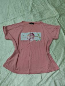 Pink Graphic Print T-Shirt