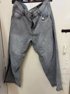 Grey Wash Wide Leg Jeans