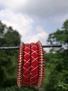 Beautiful Red Silk Thread Bangles