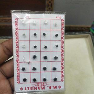 92.5 Pure Silver Dimond Nose/Ear Earings1 pair