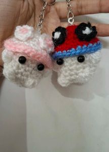 Cute Crochet mushroom Keychain Set