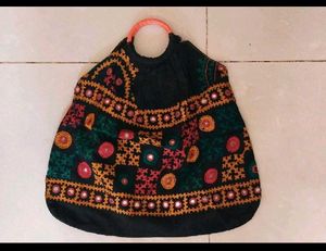 Embroidered Mirror Work Handbag