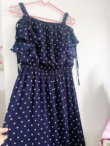 Navy Blue Polka Dot Dress