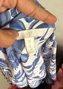 Blue Floral Print Blouse