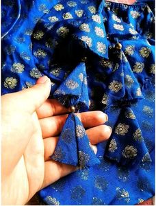 UnUsed ExquisiteRoyalBlu BrocadeBlouse-40"BustSiz