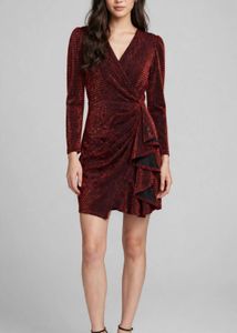 Sparkling Red Wrap Dress