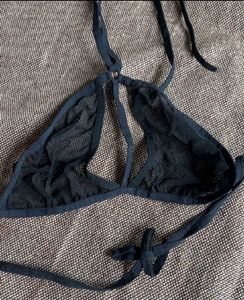 Sheer Black Halter Neck Bra