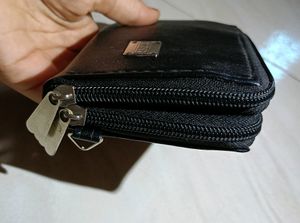 Black Double Zip Wallet