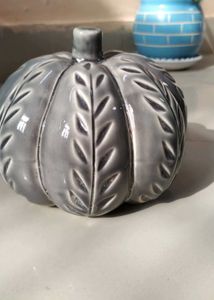 Grey Ceramic Pumpkin Decor