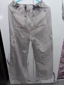 Gray Cargo Jeans &amp; Green Tank Top Set