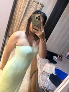Strapless Maxi Dress with High Slit🦋
