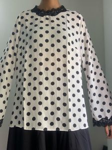 Polka Dot Print Top For Layering/ Styling