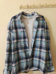 Blue Plaid Flannel Shirt
