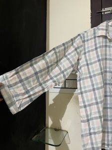 Casual Plaid Button-Up Tunic Shirt