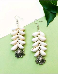 Boho Cowrie Shell Jhumka Earrings