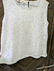 Chic White Lace Overlay Top