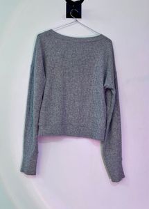Cozy Gray V-Neck Knit top