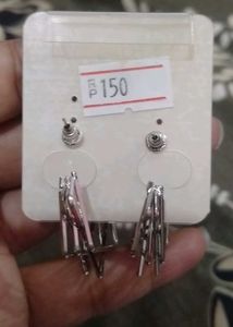 Geometric Silver Earrings
