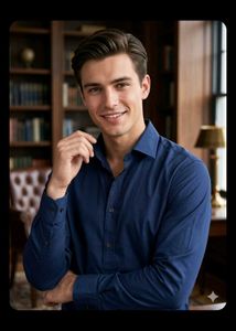 Men's Classic Blue Button-Down Shirt