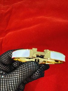 Gold & White Bangle Bracelet