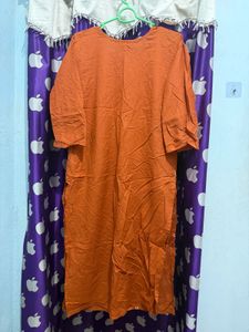 Orange Embroidered Kurta Set