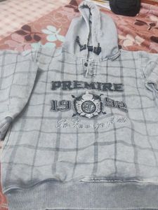 Boys grey Plaid Hoodie
