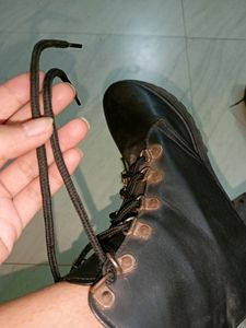 Black Lace-Up Ankle Boots