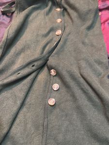 Olive Button-Down Midi Dress