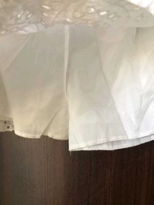 White Eyelet Ruffle Skirt