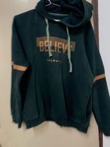 women Dark Green "Believe" Hoodie