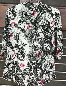 A White Doodled Short Kurti